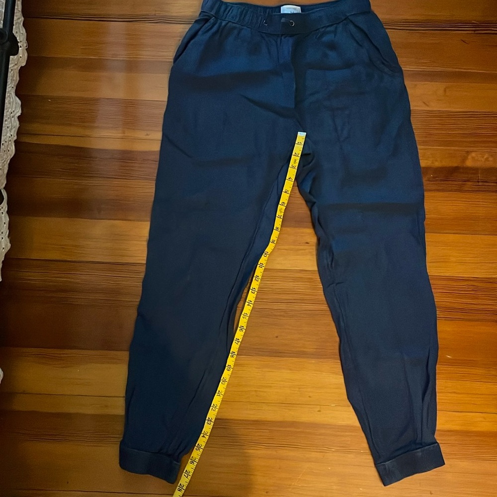 Halston linen blue joggers women’s size S